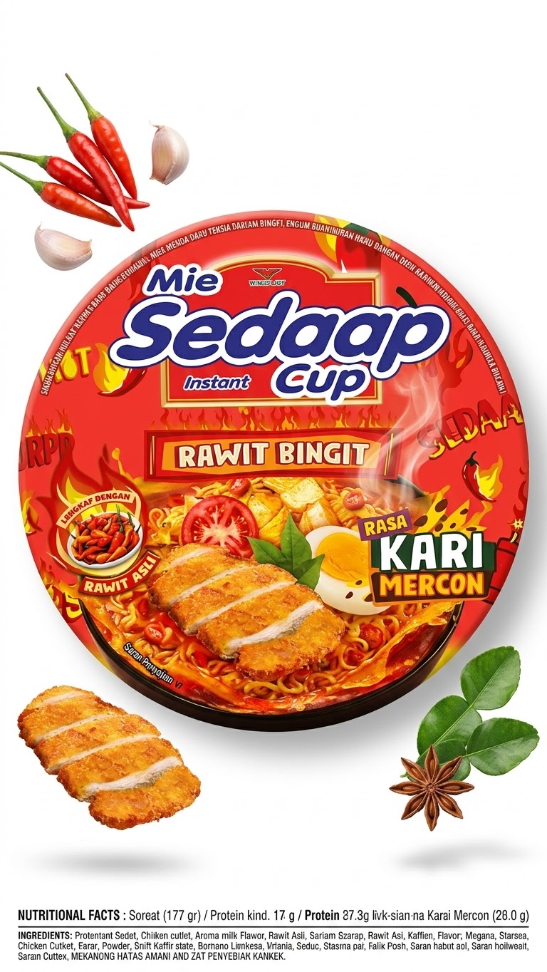 MIE SEDAP CUP KARI MERCON